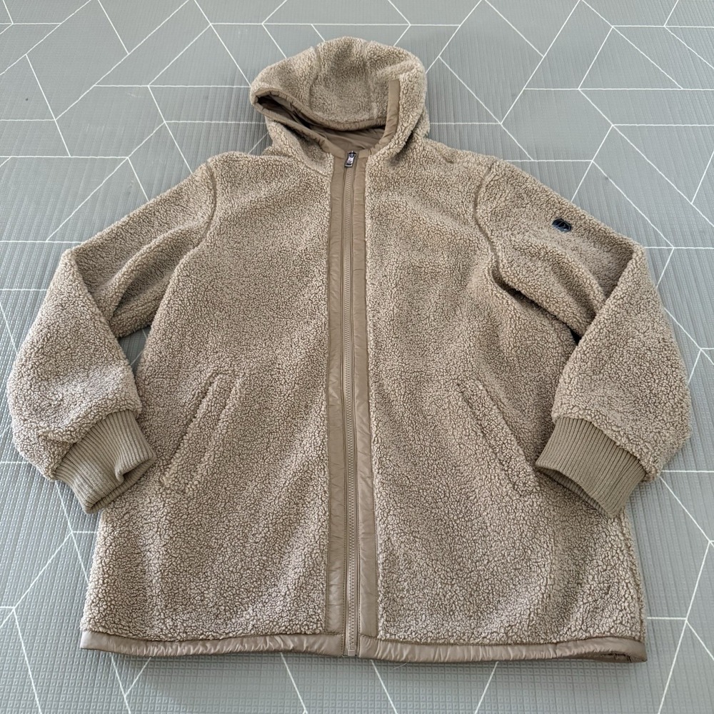 1 Madison Expedition Jacket Size L Tan Brown Teddy Long Length‎ Fluffy Soft